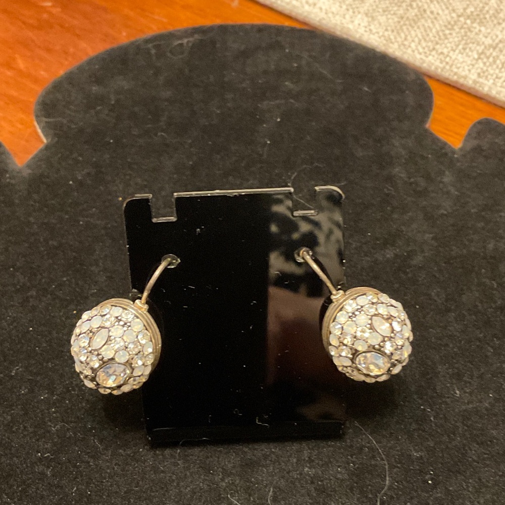 Brighton Silver Plated Crystal Ball Earrings